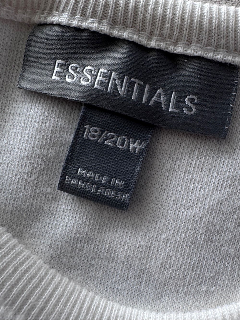 Essentials White Ribbed Panel Short-Sleeve Tee - Picture 6 of 8